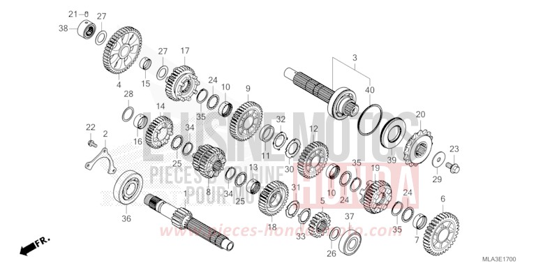 GETRIEBE (CMX1100A/A2) von CMX 1100 "Rebel" ACHILLES BLACK METALLIC-U (NH124) von 2021